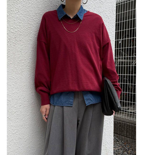 Lbc with Life「ソフトタッチアイレットVネックプルオーバー」|カーディガン|