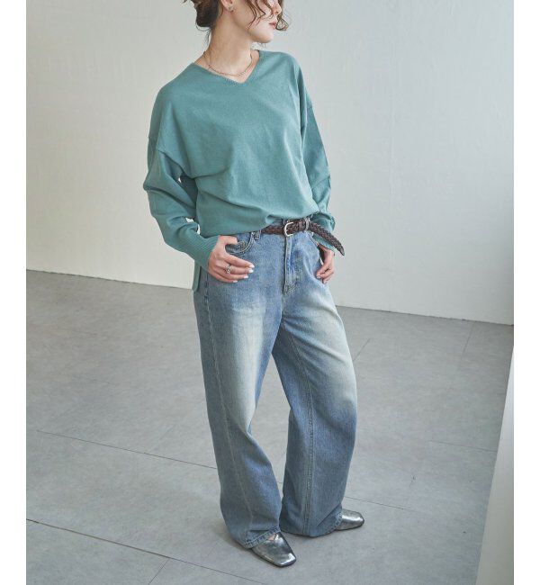 Lbc with Life「ソフトタッチアイレットVネックプルオーバー」|カーディガン|