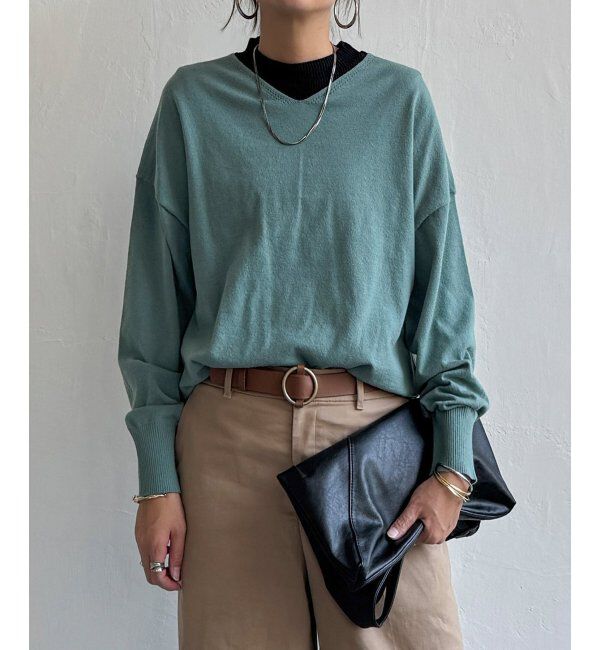 Lbc with Life「ソフトタッチアイレットVネックプルオーバー」|カーディガン|