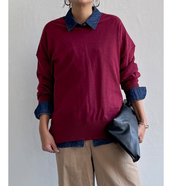 Lbc with Life「ソフトタッチアイレットVネックプルオーバー」|カーディガン|