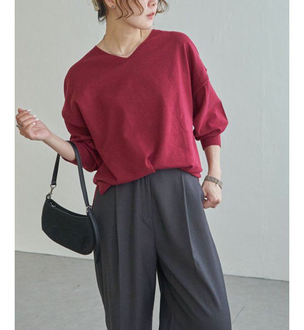 Lbc with Life「ソフトタッチアイレットVネックプルオーバー」|カーディガン|