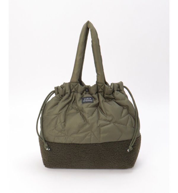 Lbc with Life「スターキルトボア巾着トートバッグ」|その他|カーキ