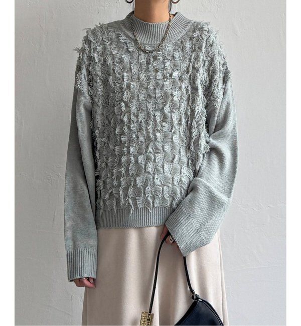 Lbc with Life「フリンジニットプルオーバー」|カーディガン|ミントグリーン