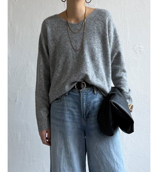 Lbc with Life「アンゴラコンVネックニット」|カーディガン|