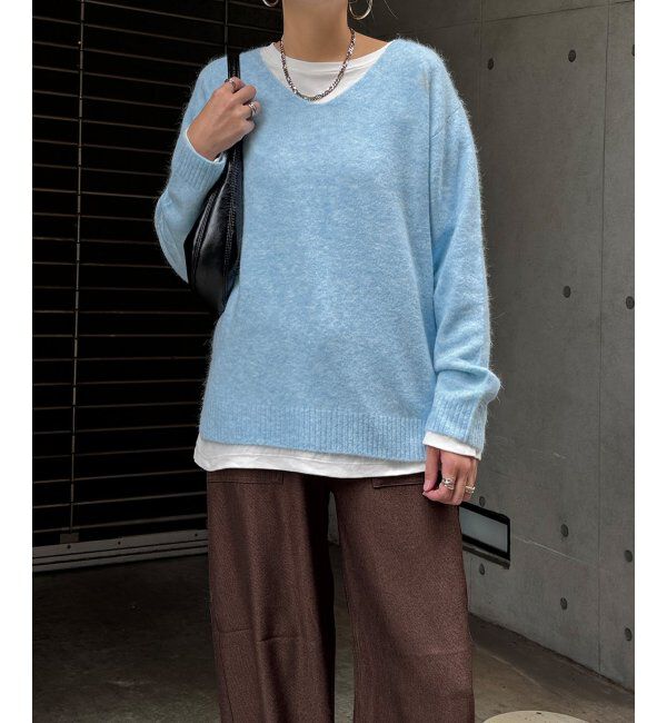 Lbc with Life「アンゴラコンVネックニット」|カーディガン|