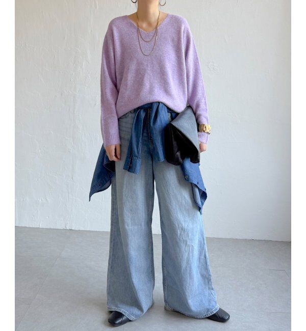 Lbc with Life「アンゴラコンVネックニット」|カーディガン|