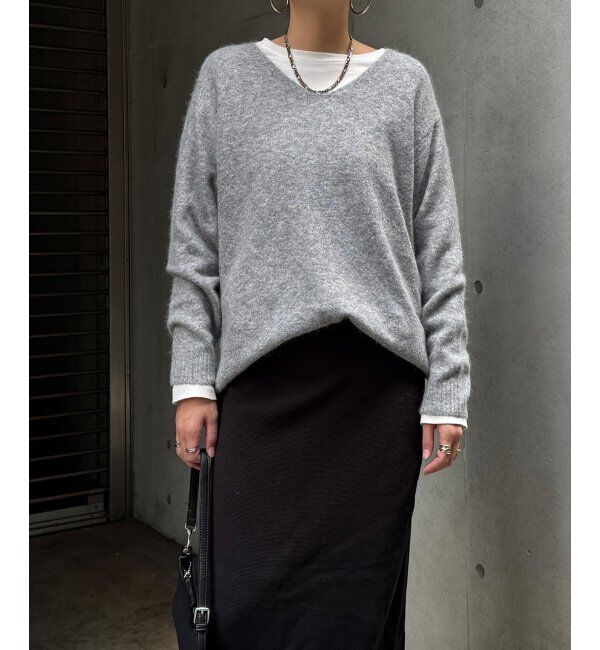 Lbc with Life「アンゴラコンVネックニット」|カーディガン|