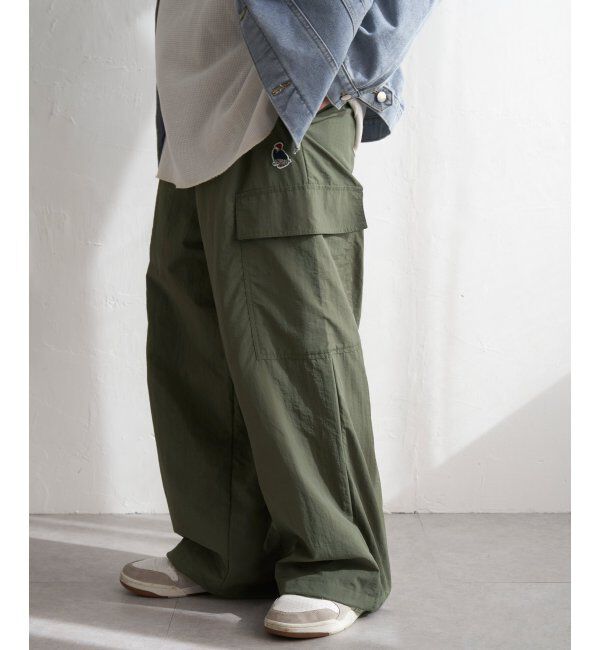 VENCE share style「Red Cap Girl レッドキャップガール ワッペン付きナイロンカーゴパンツ」|その他|グリーン