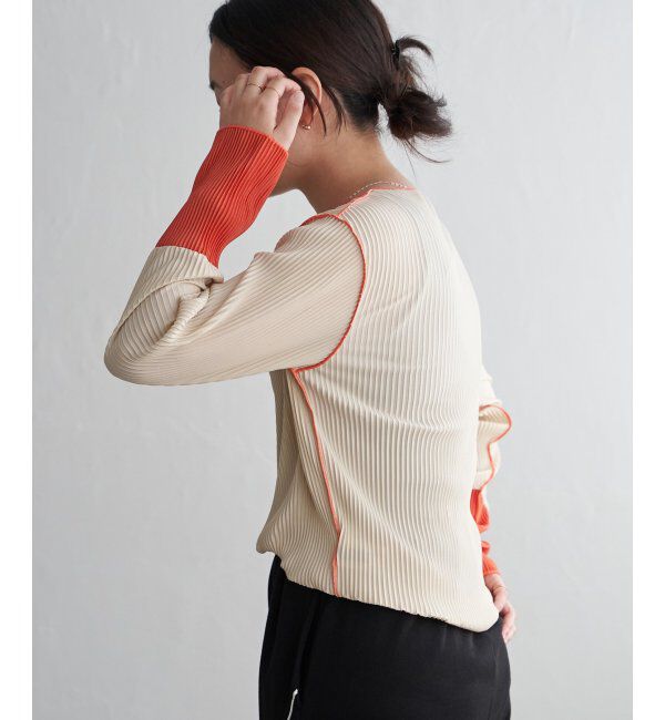 VENCE share style「プリーツ加工配色袖トップス」|その他|