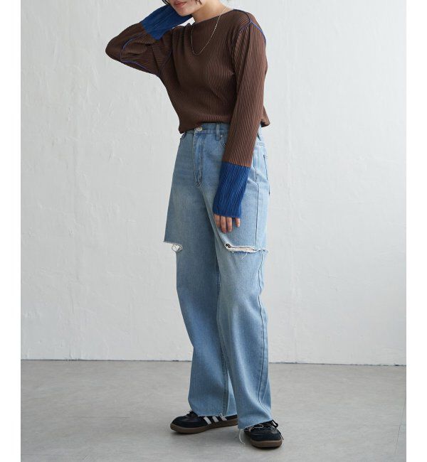 VENCE share style「プリーツ加工配色袖トップス」|その他|