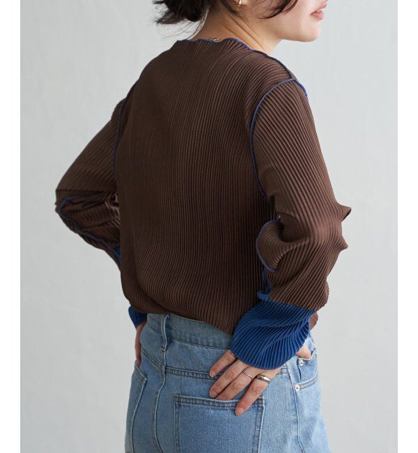 VENCE share style「プリーツ加工配色袖トップス」|その他|