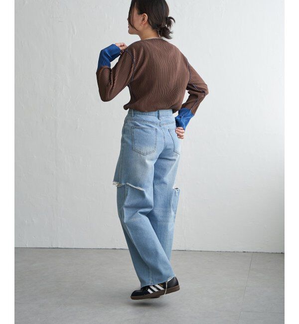 VENCE share style「プリーツ加工配色袖トップス」|その他|