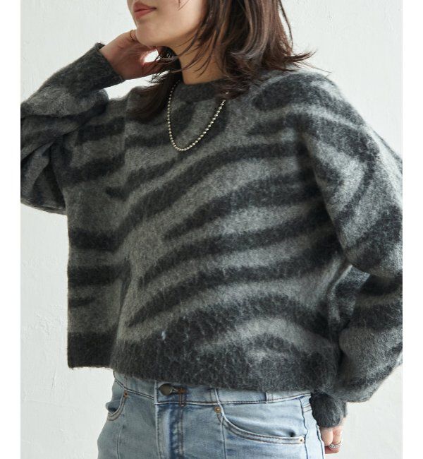 VENCE share style「ジャガードゼブラ柄プルオーバー」|ニット・セーター|