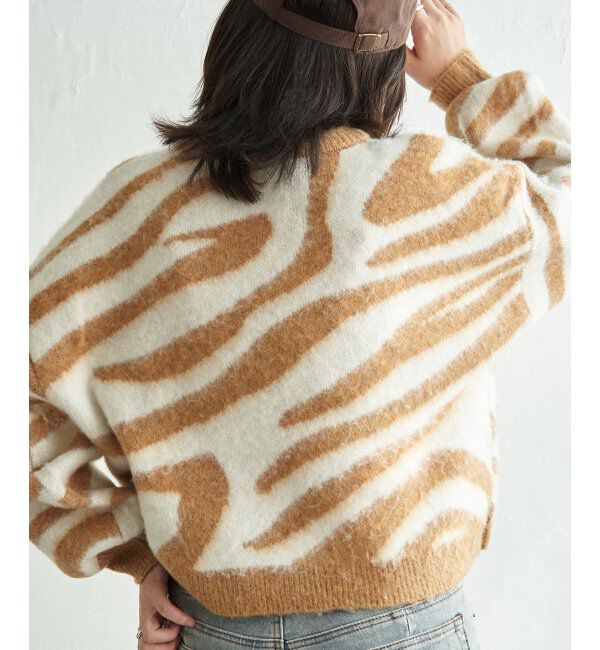 VENCE share style「ジャガードゼブラ柄プルオーバー」|ニット・セーター|