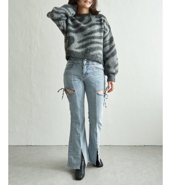VENCE share style「ジャガードゼブラ柄プルオーバー」|ニット・セーター|