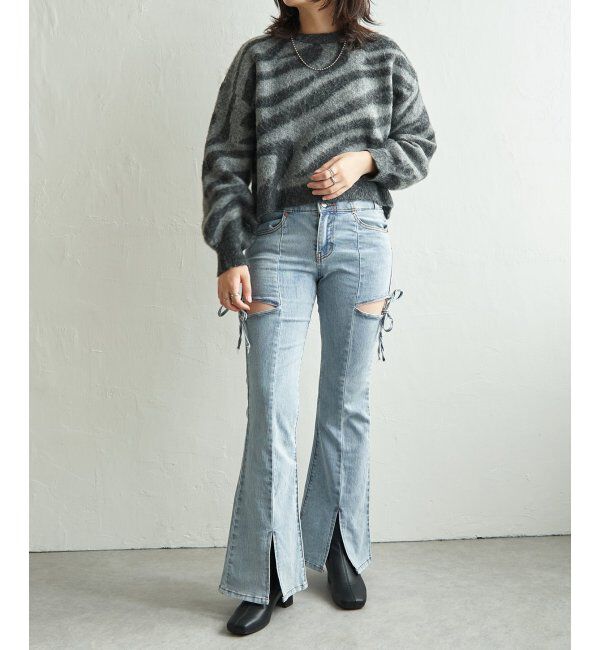 VENCE share style「ジャガードゼブラ柄プルオーバー」|ニット・セーター|