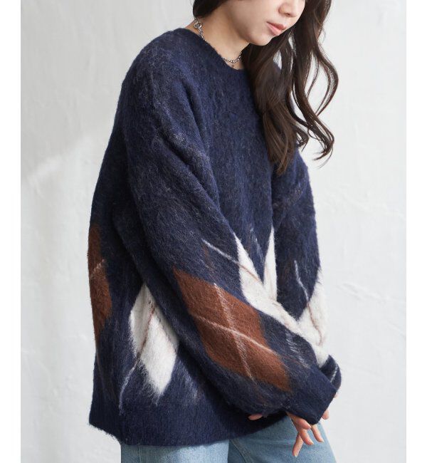 VENCE share style「アーガイルニットプルオーバー」|ニット・セーター|