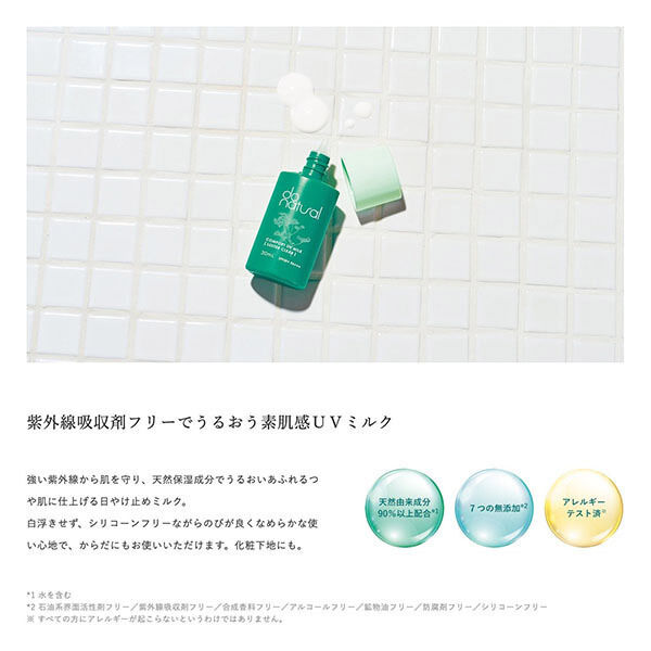  「ドゥーナチュラル コンフォート UVミルク (ラスタークリア) 本体 (30ml)」|ＵＶケア|