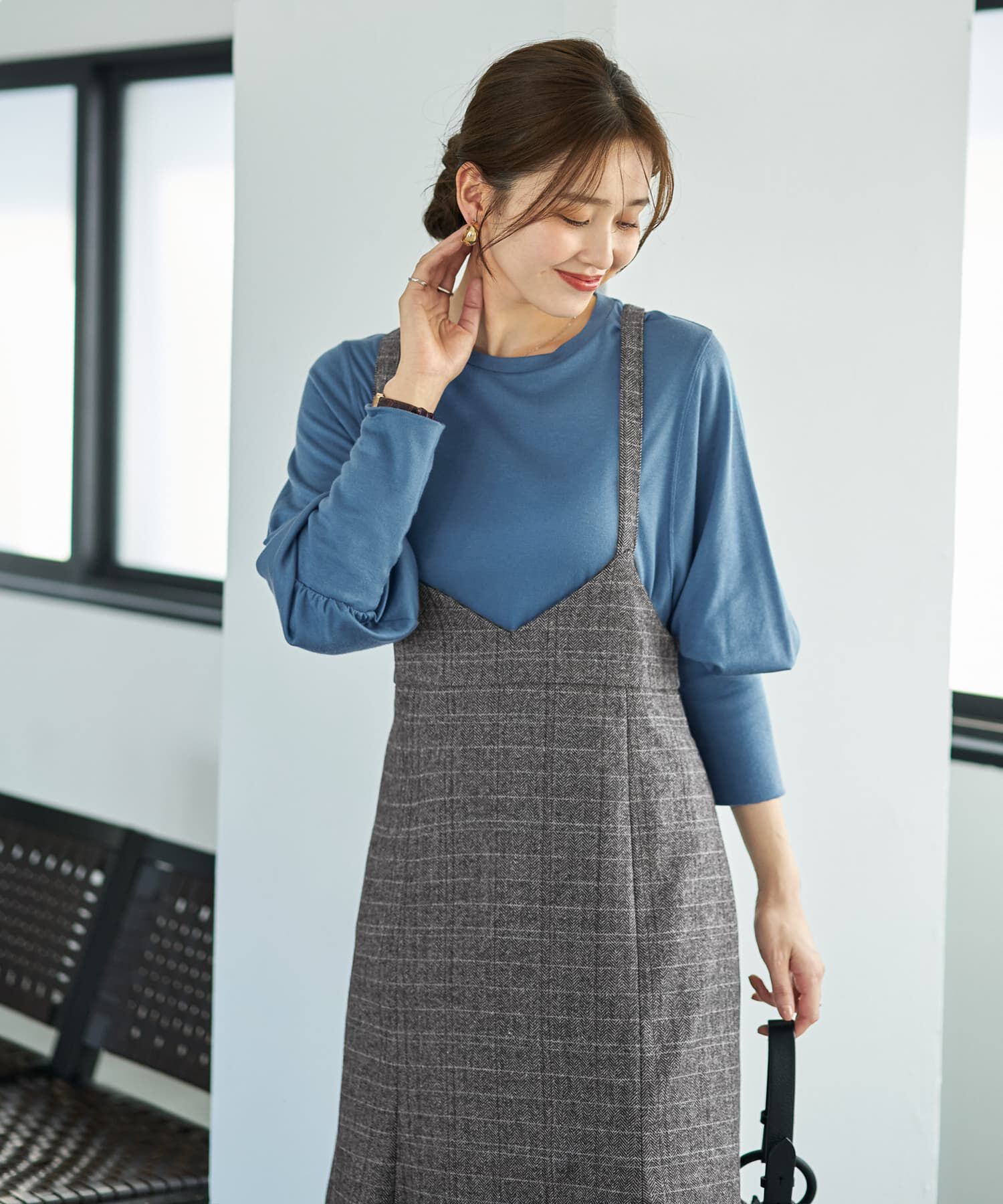 STYLE DELI「へリンボーンマーメイドジャンバースカート」|ジャンパースカート|