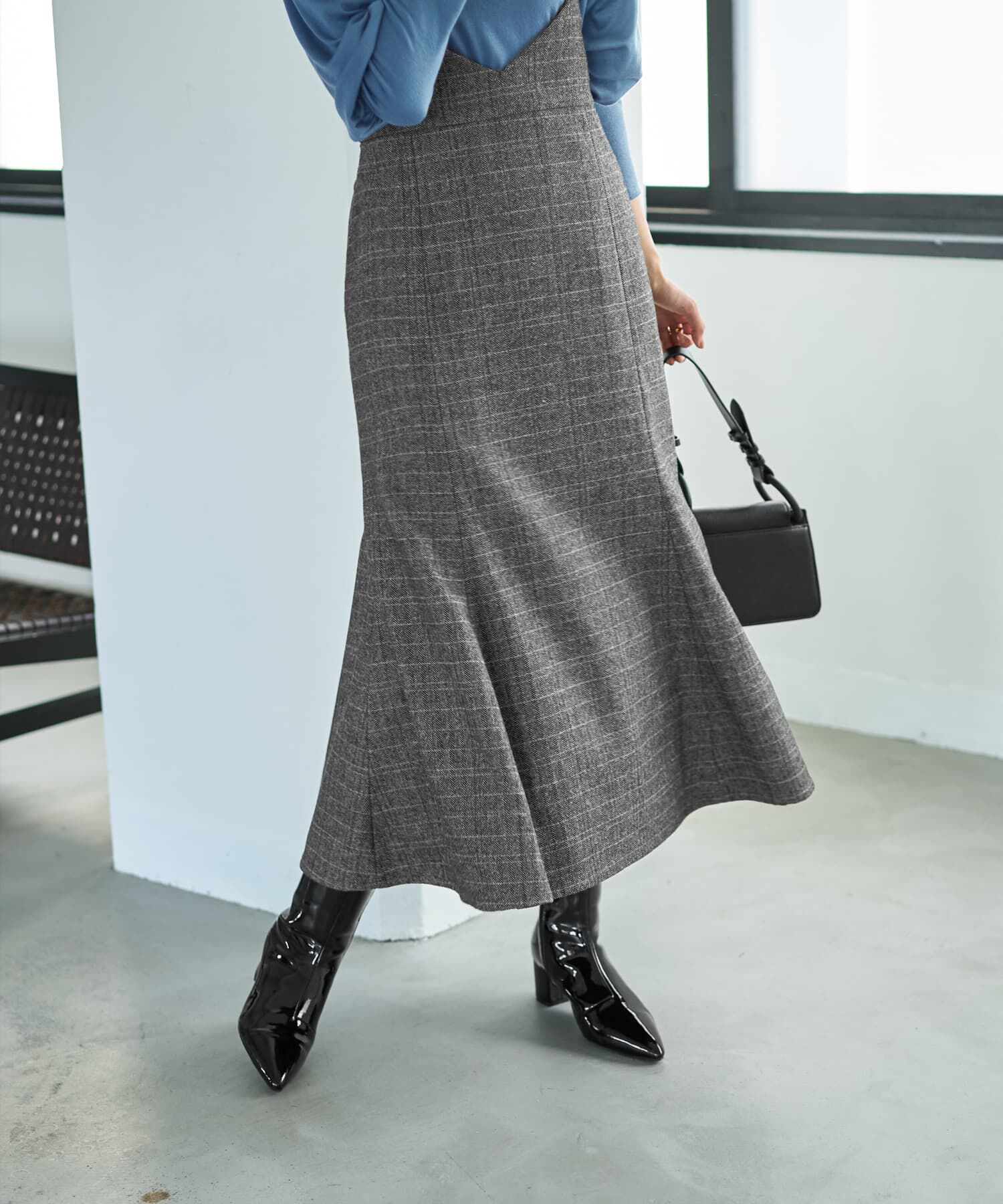 STYLE DELI「へリンボーンマーメイドジャンバースカート」|ジャンパースカート|