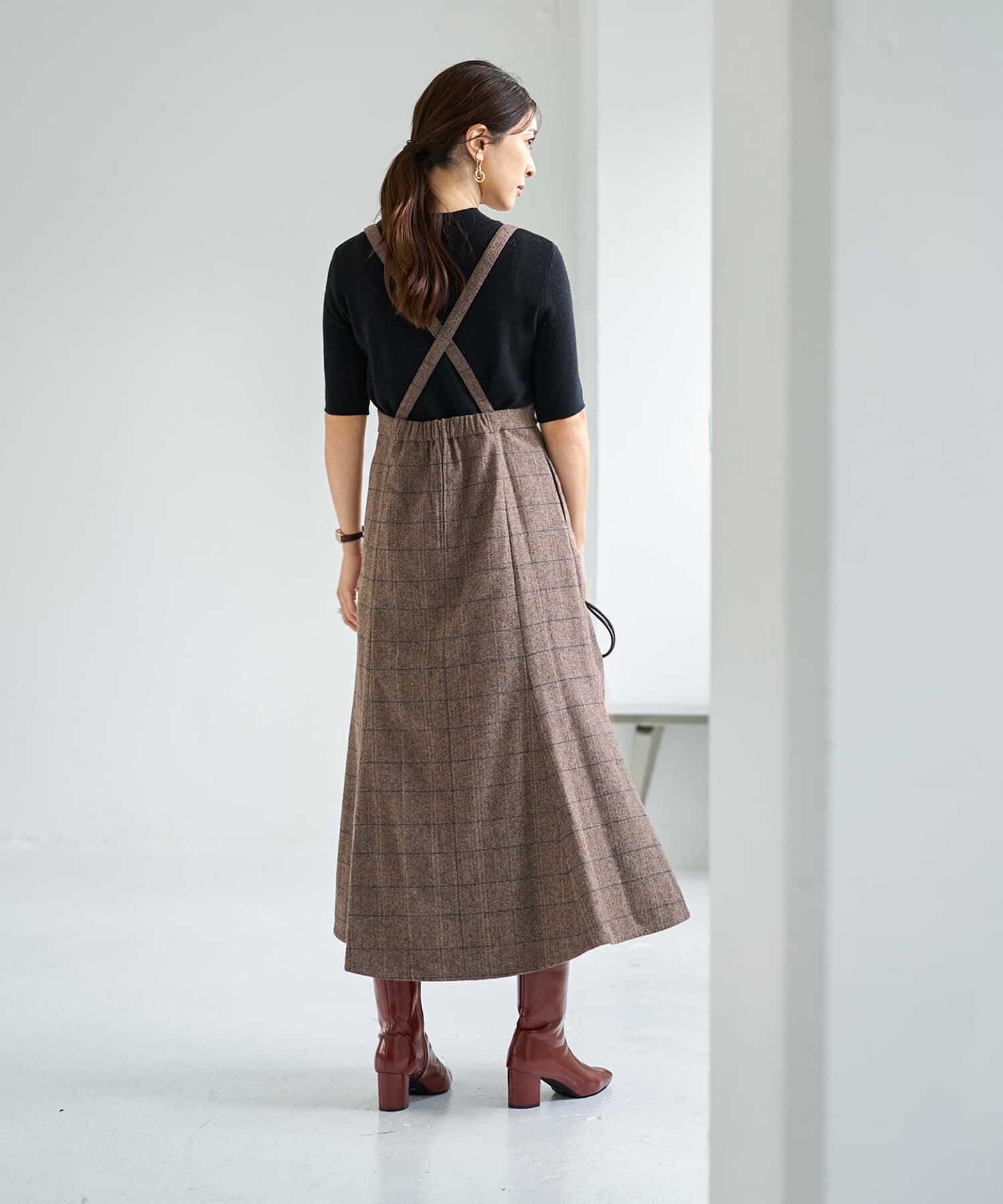 STYLE DELI「へリンボーンマーメイドジャンバースカート」|ジャンパースカート|