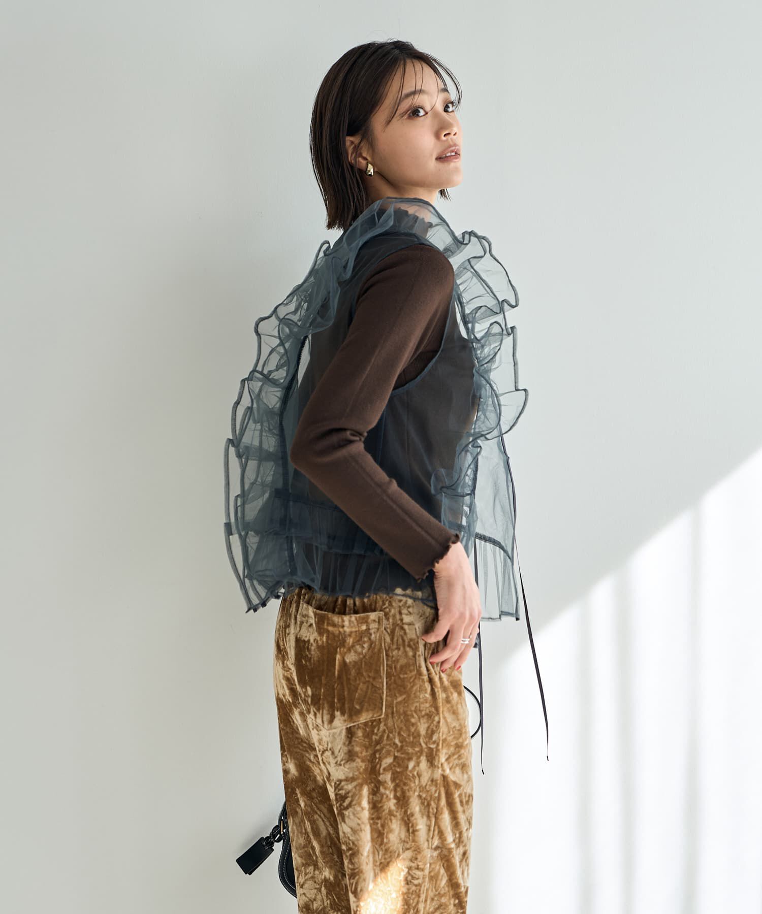 STYLE DELI「チュールフリルベスト」|ベスト・ジレ|