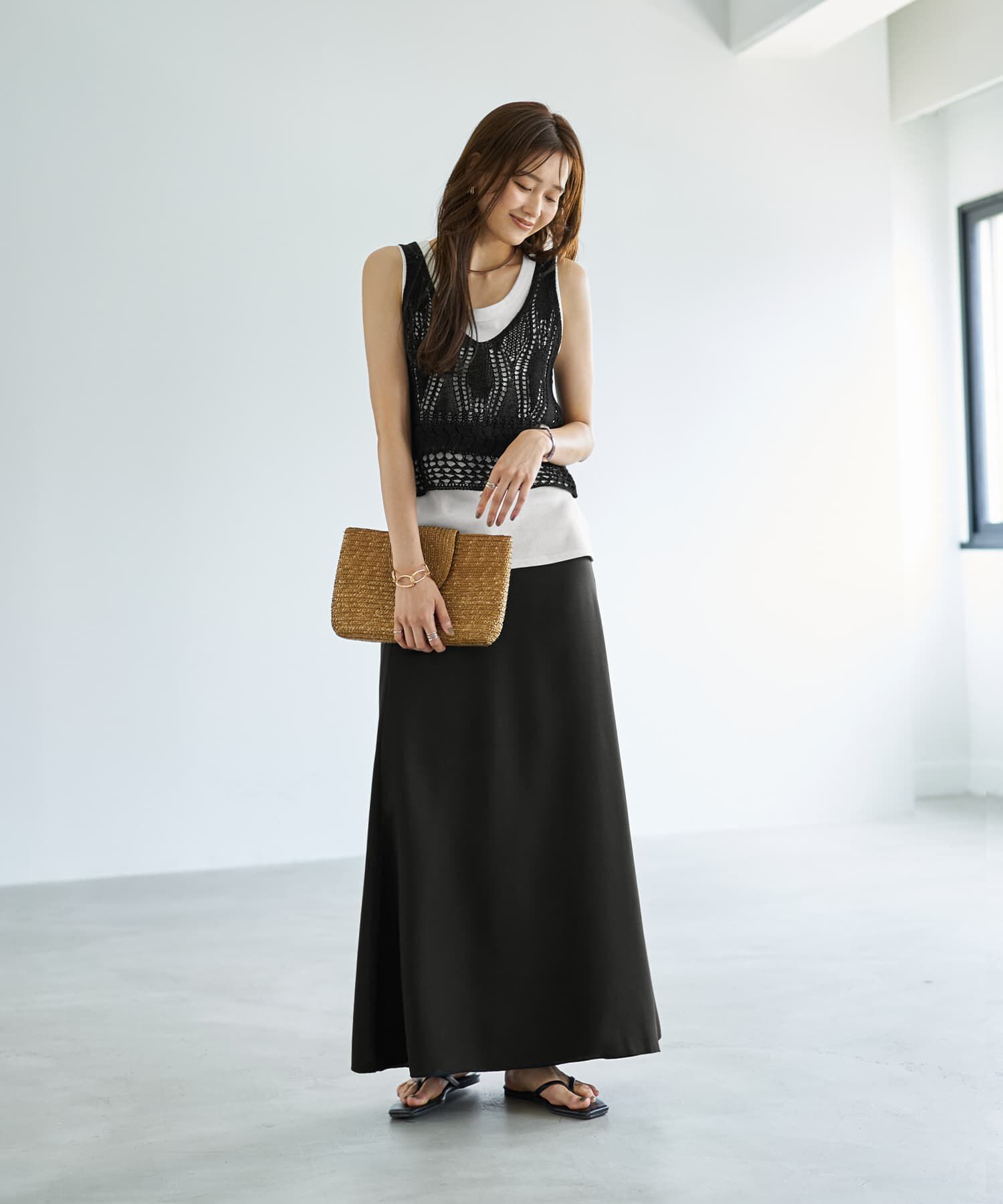 STYLE DELI「透かし編みニットビスチェ」|ベスト・ジレ|