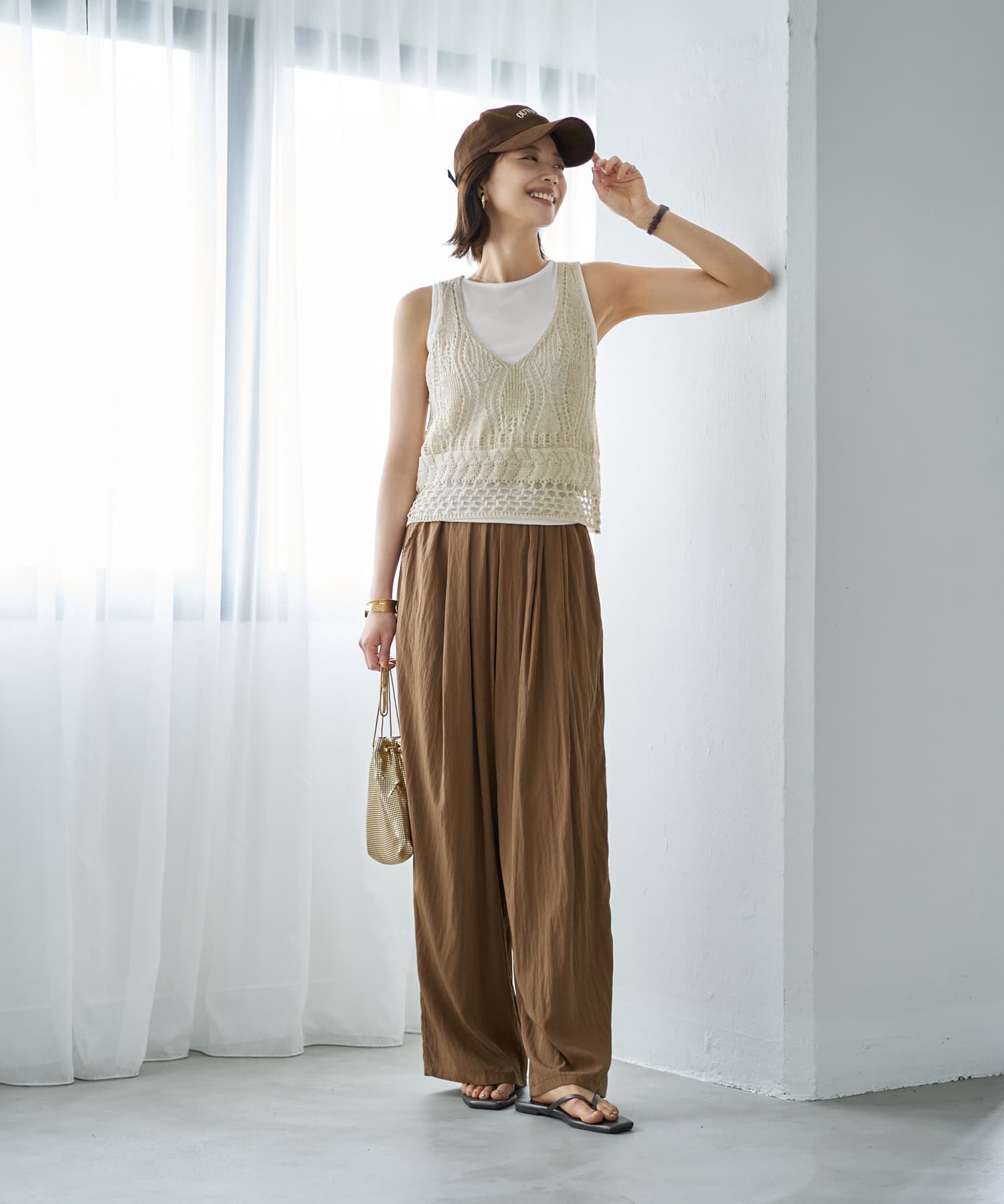 STYLE DELI「透かし編みニットビスチェ」|ベスト・ジレ|