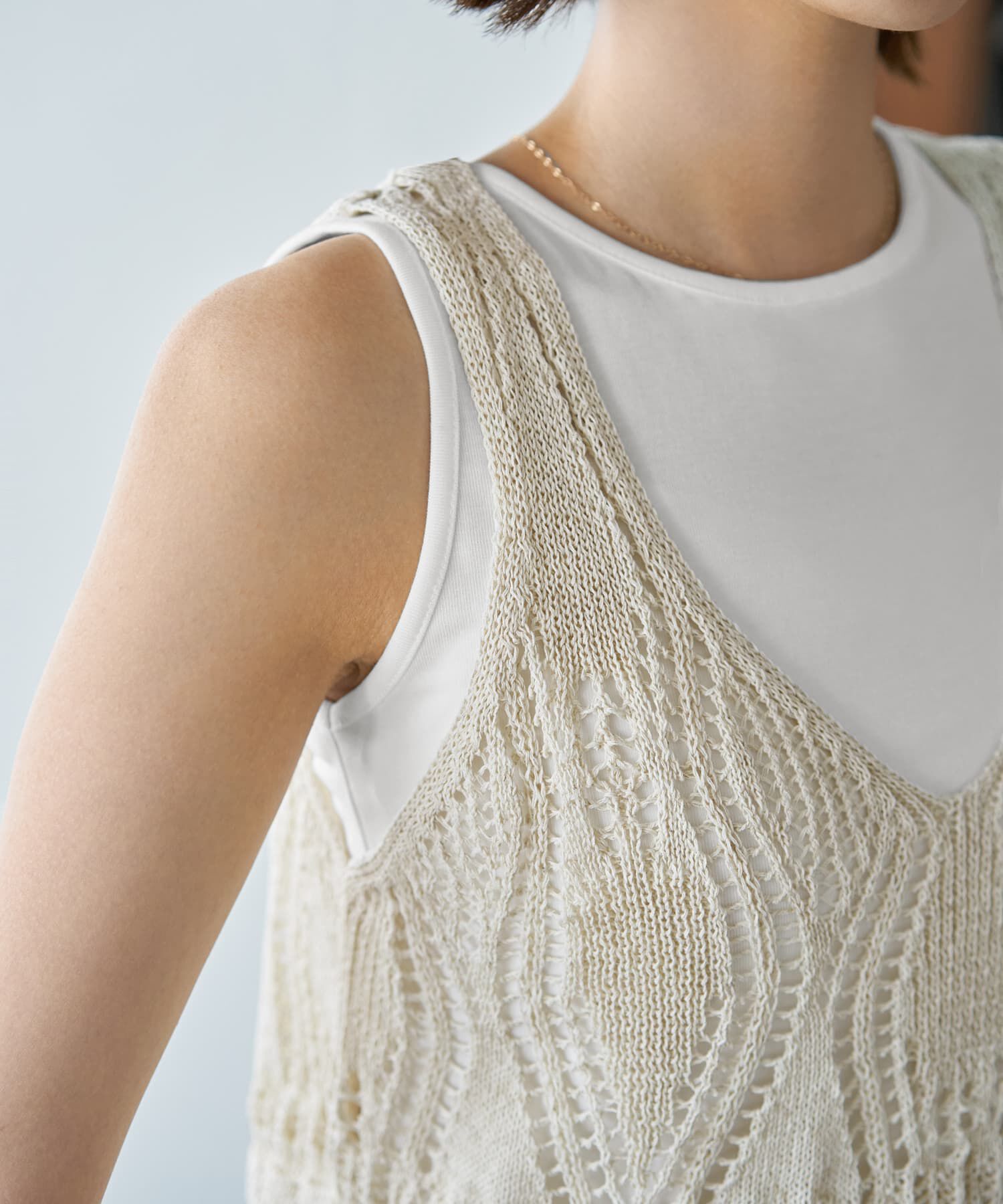 STYLE DELI「透かし編みニットビスチェ」|ベスト・ジレ|