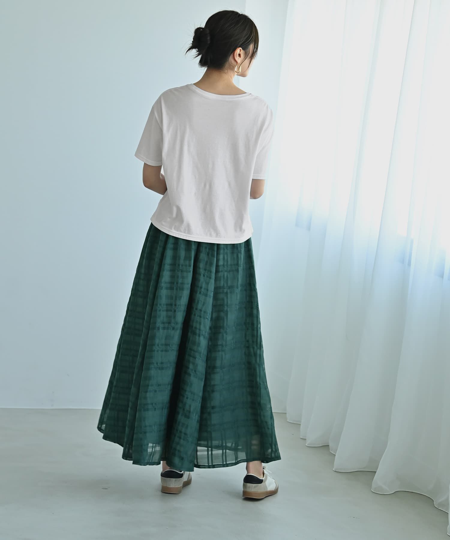 STYLE DELI「【Kana Oyama&times;BLK001】シアーチェックスカート／DELI size」|スカート|