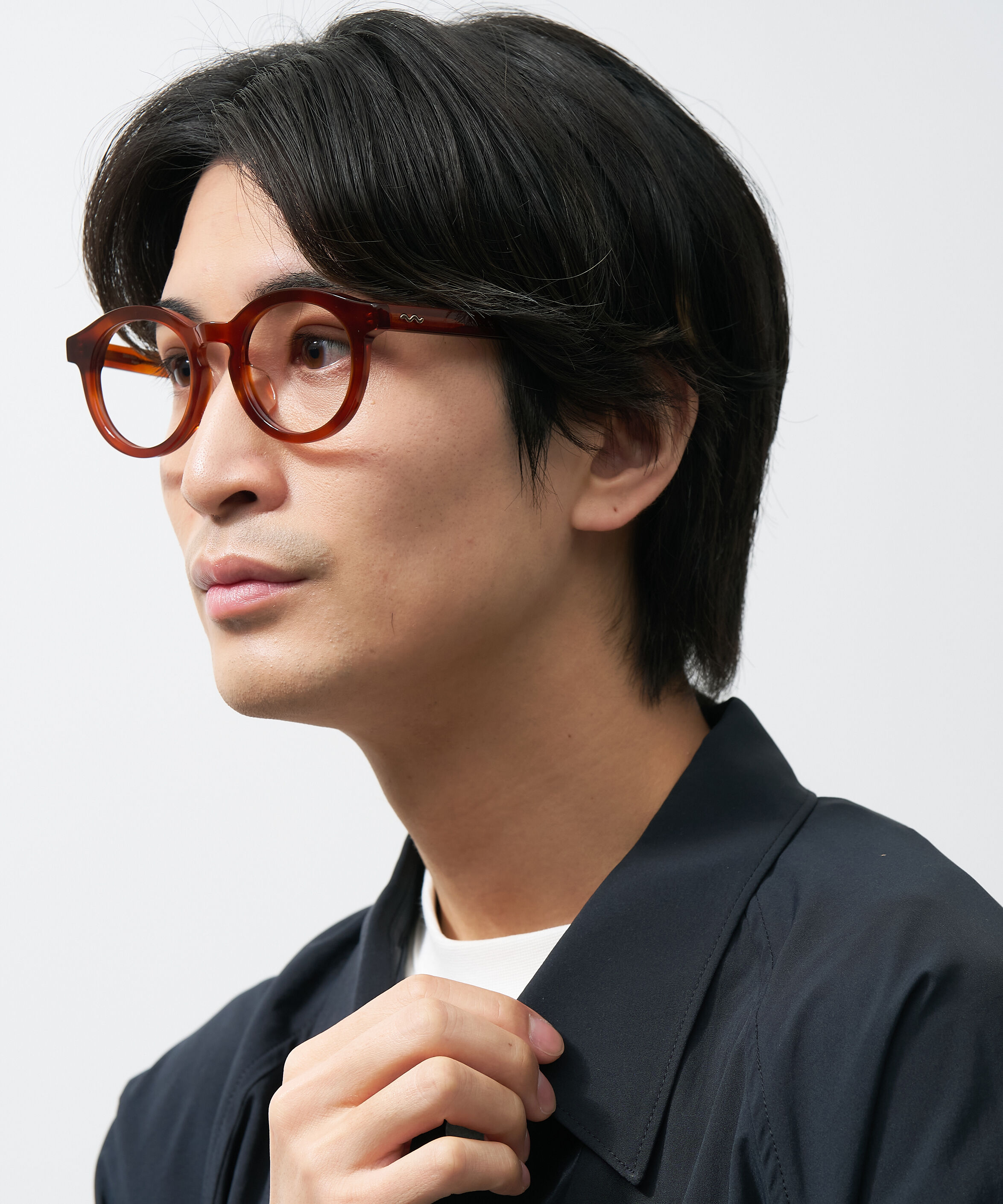  「Zoff | Kirimaru ボストン型 メガネ レンズ交換券付き 黒縁 太縁フレーム 小顔効果 きりまる」|メガネ|