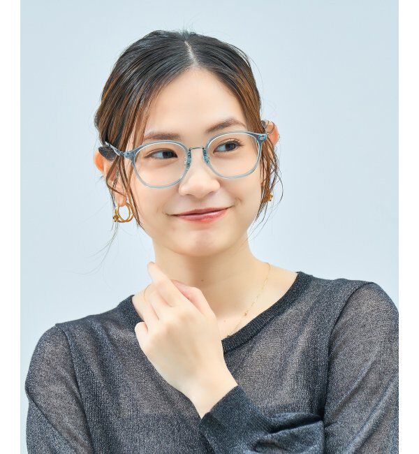  「Zoff｜CLASSIC メガネ | グランパコア 伊達メガネ 度付き 読書 ビジネス   レンズ交換券付」|メガネ|薄ブルー