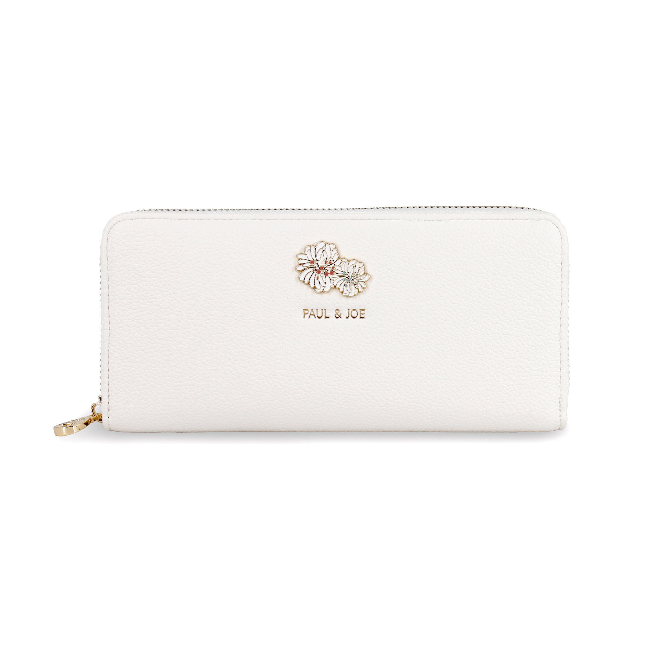 PAUL&JOE「ラウンド束入れ／クリザンテーム　メタル　／ＰＡＵＬ　＆　ＪＯＥ」|財布|アイボリー