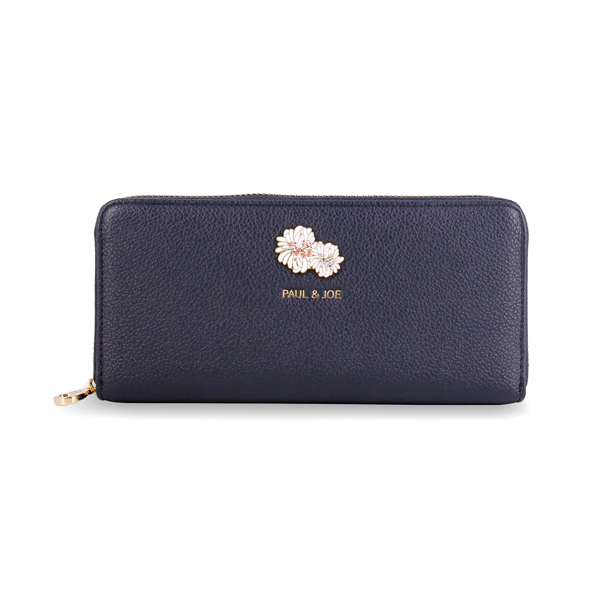 PAUL&JOE「ラウンド束入れ／クリザンテーム　メタル　／ＰＡＵＬ　＆　ＪＯＥ」|財布|ネイビー