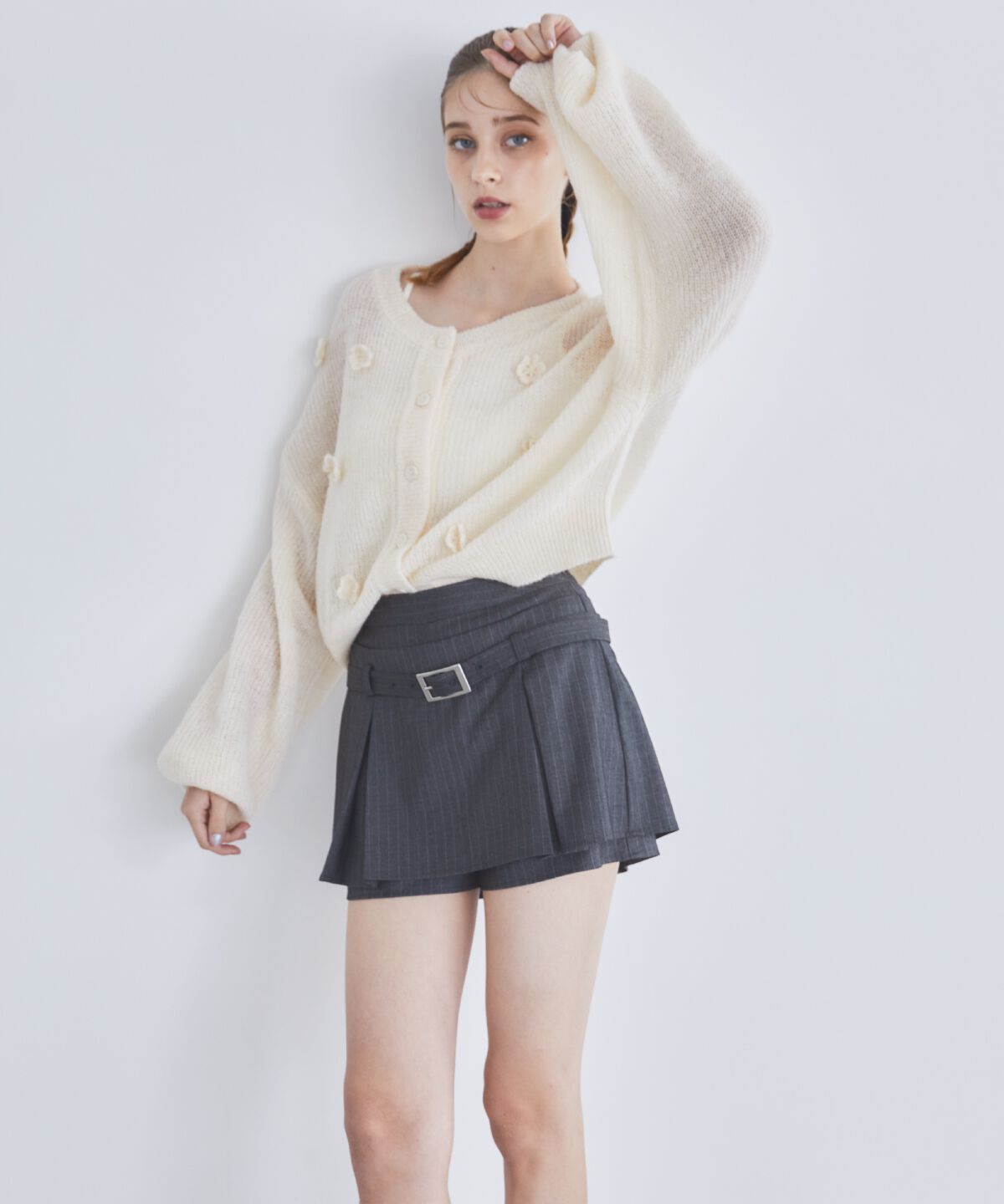 REDYAZEL「レイヤードデザインベルティッドショートパンツ」|キュロット|