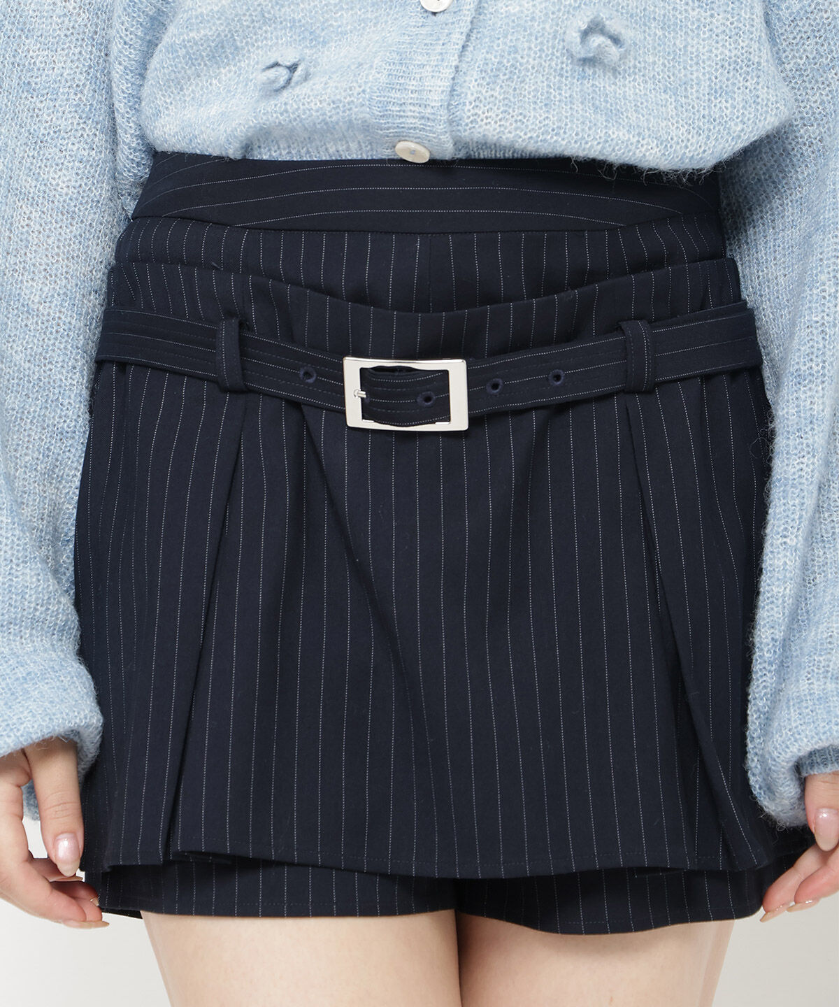 REDYAZEL「レイヤードデザインベルティッドショートパンツ」|キュロット|