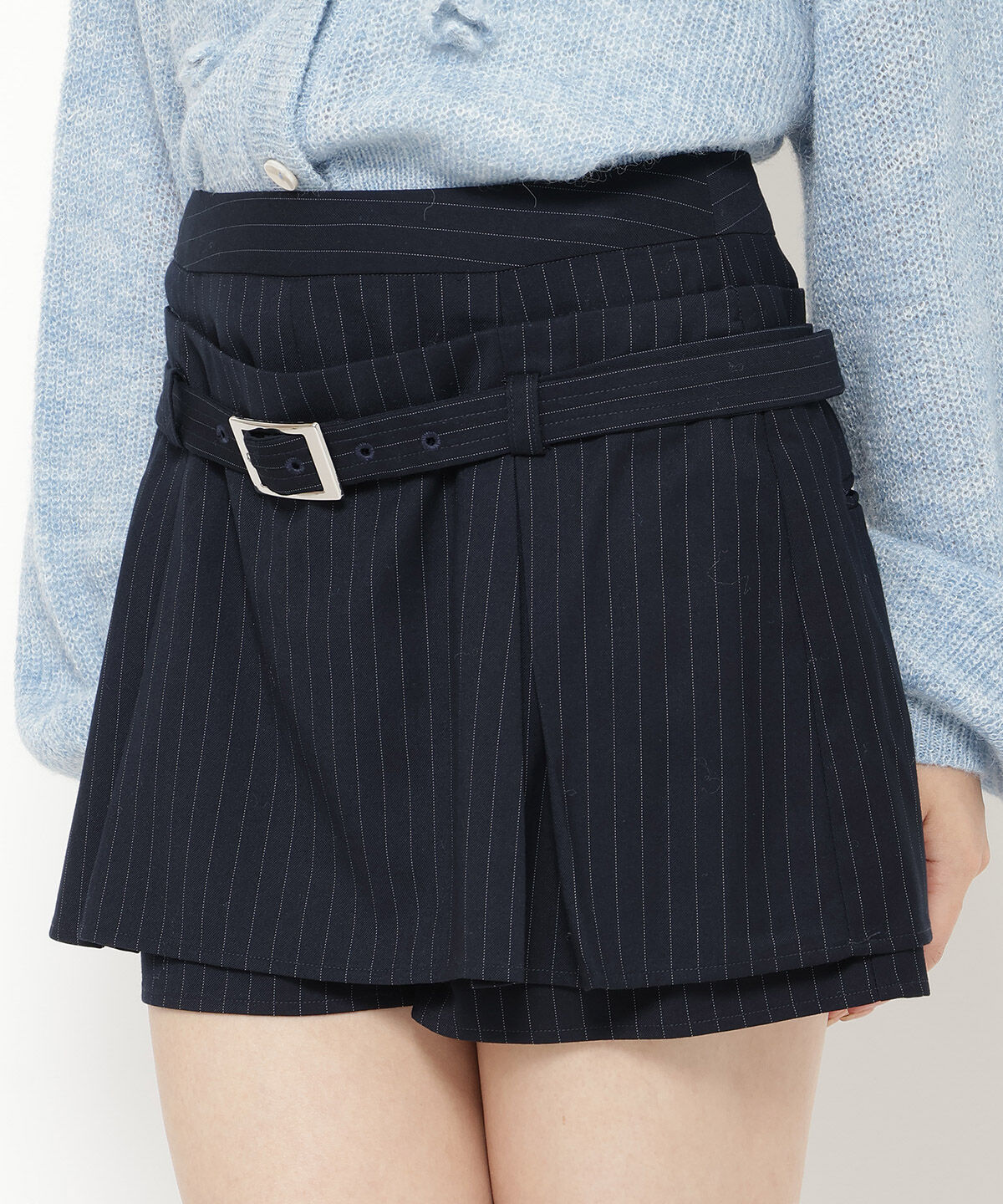 REDYAZEL「レイヤードデザインベルティッドショートパンツ」|キュロット|