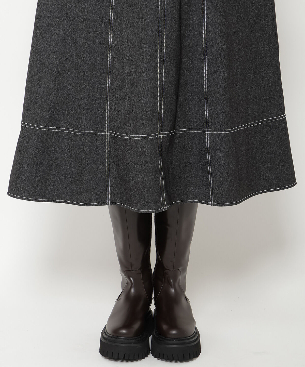 REDYAZEL「デニムライクフロントジップワンピース」|ワンピース|