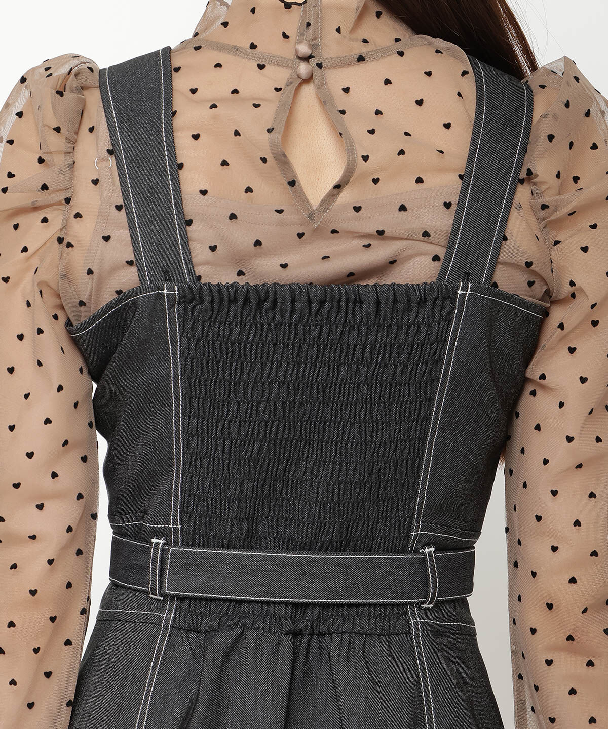 REDYAZEL「デニムライクフロントジップワンピース」|ワンピース|