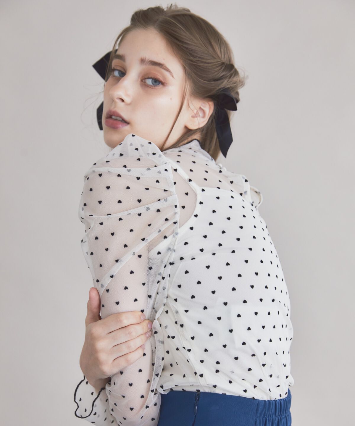 REDYAZEL「ハートフロッキーチュールブラウス」|シャツ・ブラウス|