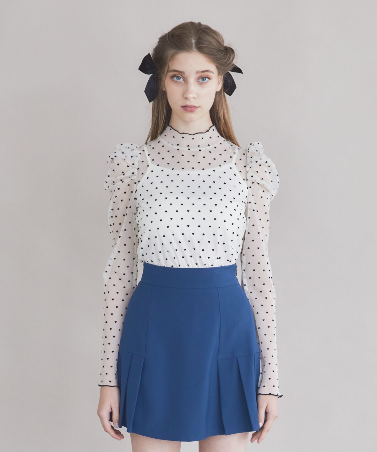 REDYAZEL「ハートフロッキーチュールブラウス」|シャツ・ブラウス|