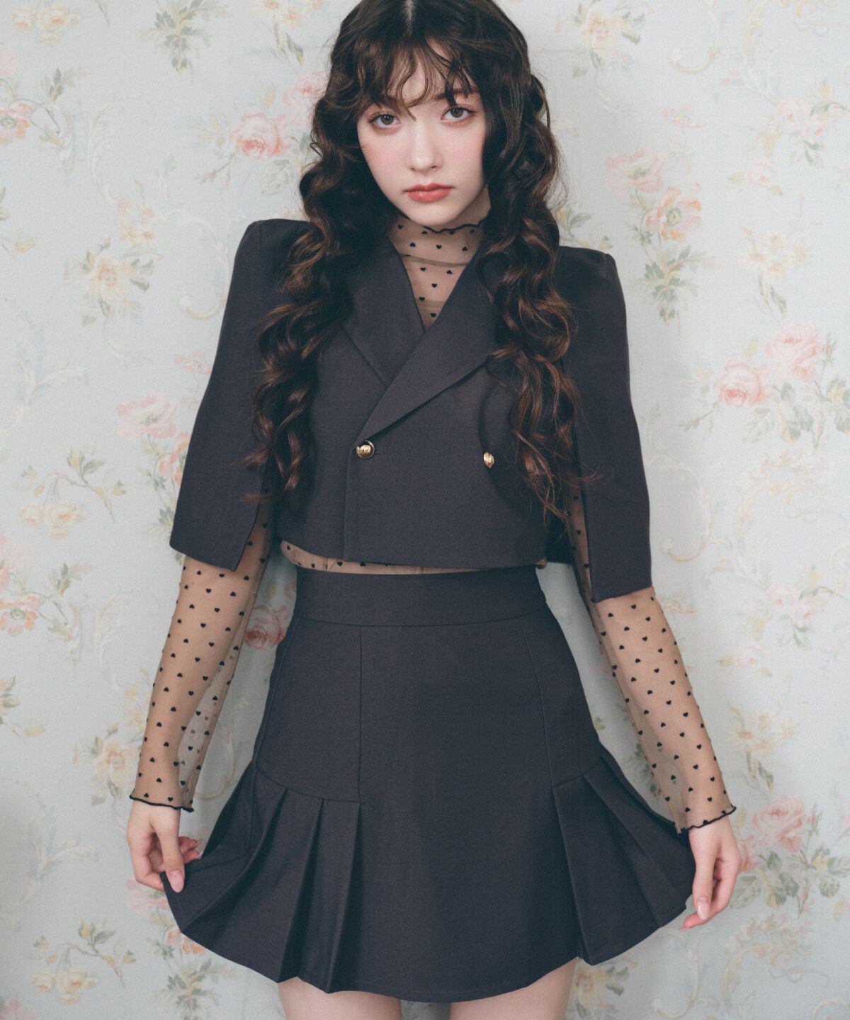 REDYAZEL「ハートフロッキーチュールブラウス」|シャツ・ブラウス|