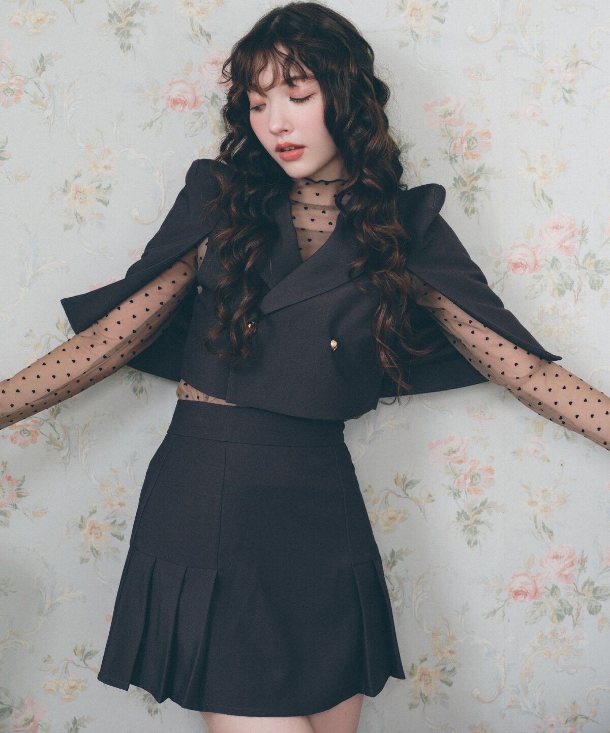 REDYAZEL「ハートフロッキーチュールブラウス」|シャツ・ブラウス|