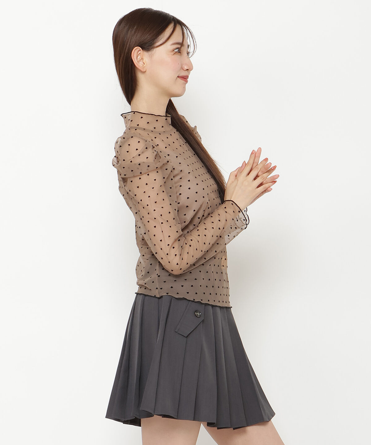 REDYAZEL「ハートフロッキーチュールブラウス」|シャツ・ブラウス|