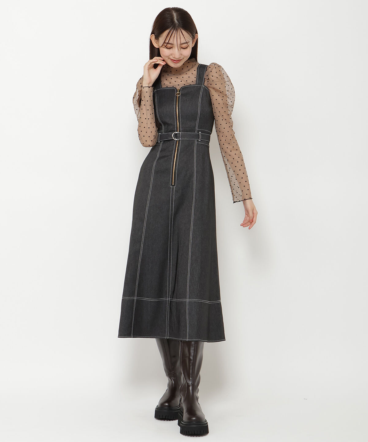 REDYAZEL「ハートフロッキーチュールブラウス」|シャツ・ブラウス|