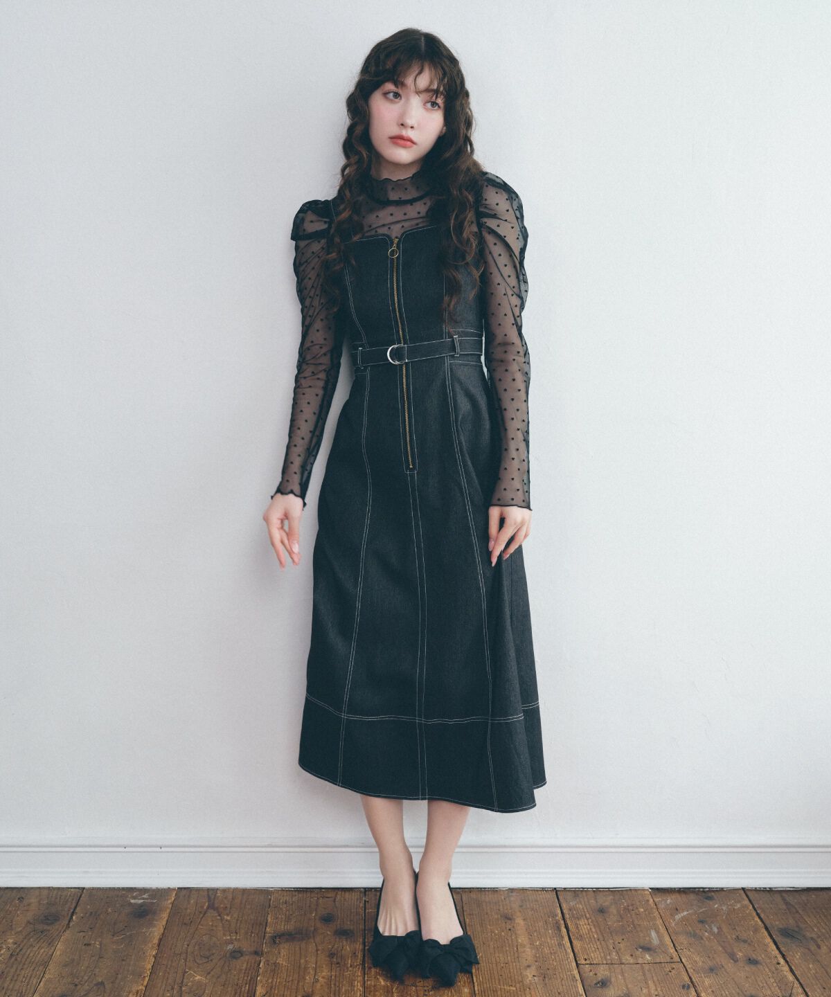 REDYAZEL「ハートフロッキーチュールブラウス」|シャツ・ブラウス|