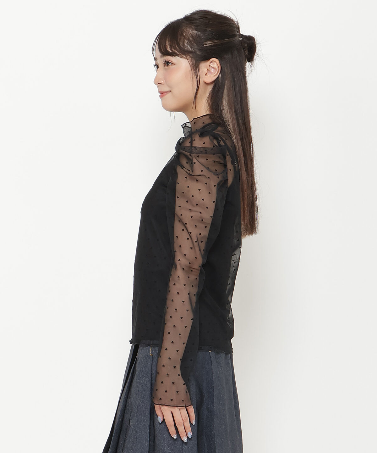 REDYAZEL「ハートフロッキーチュールブラウス」|シャツ・ブラウス|