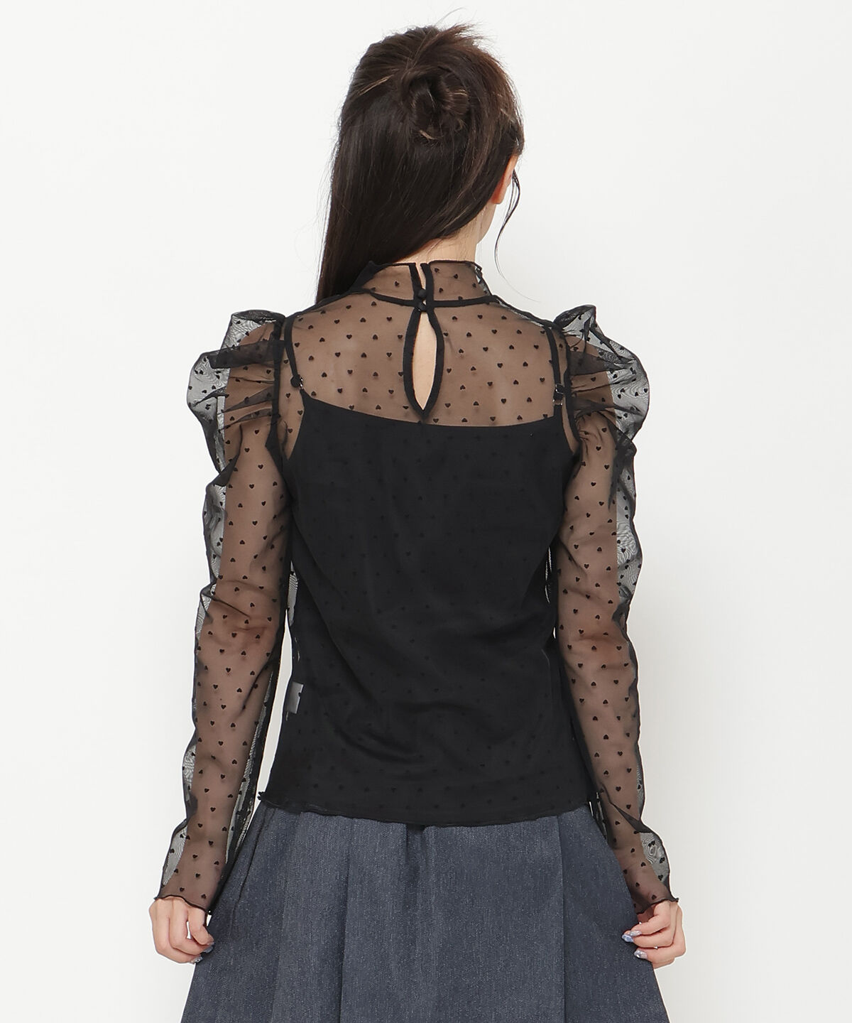 REDYAZEL「ハートフロッキーチュールブラウス」|シャツ・ブラウス|