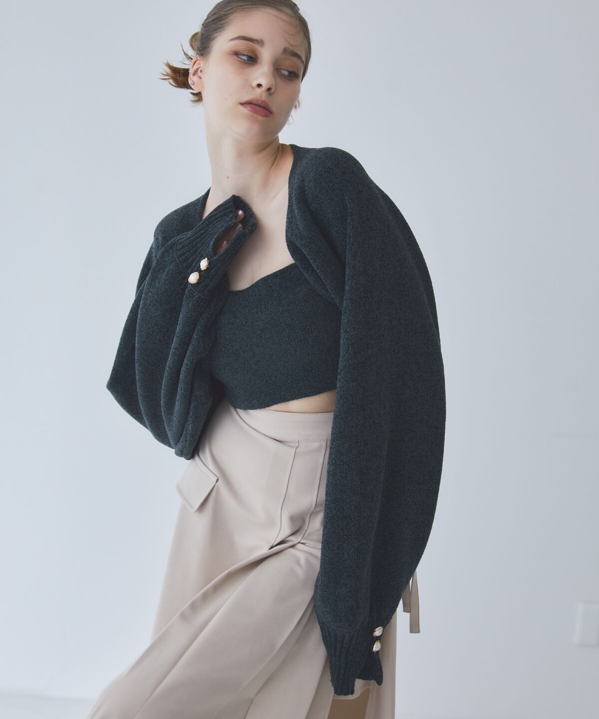 REDYAZEL「モールニットボレロ＆キャミソールセット」|ニット・セーター|