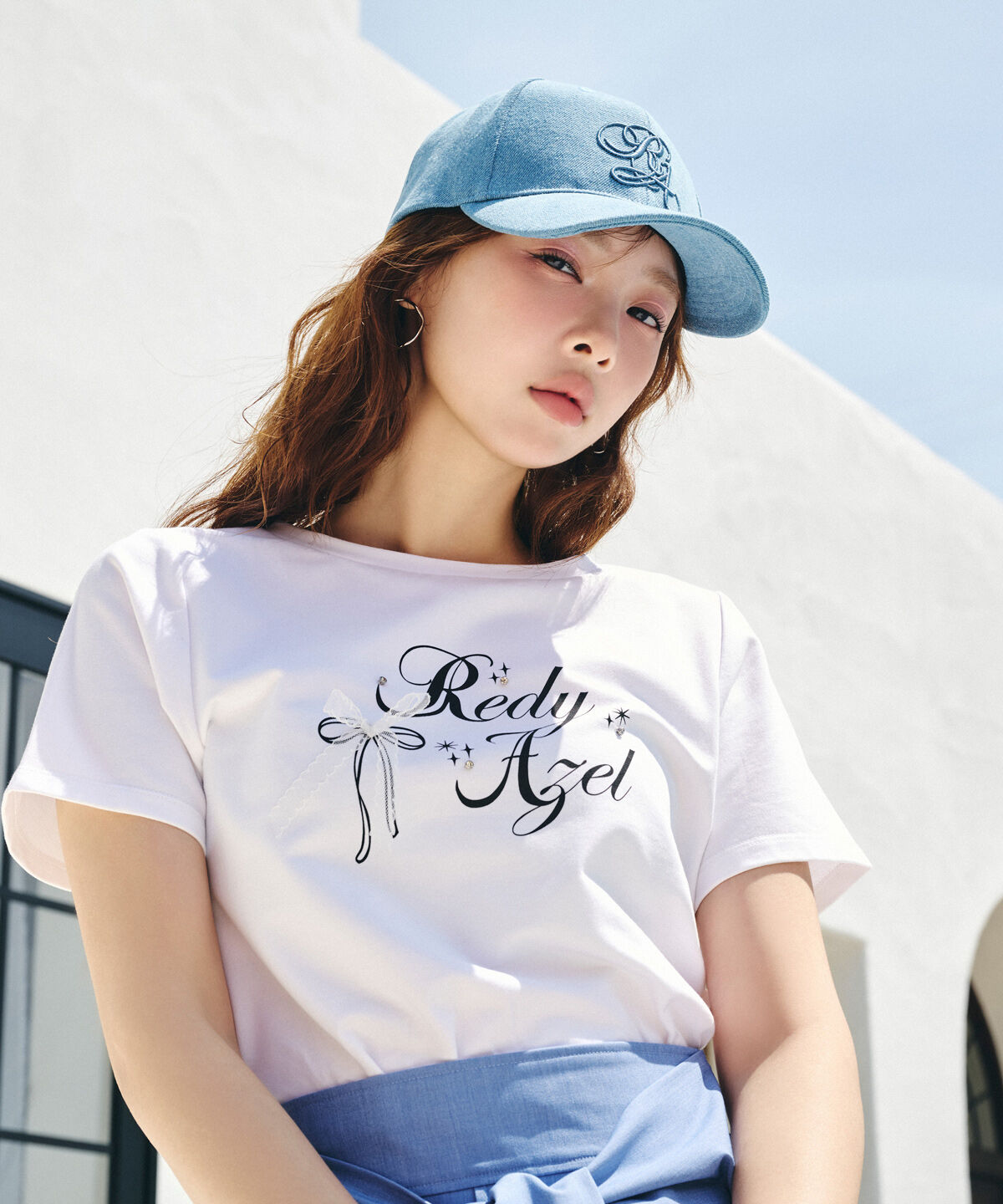 REDYAZEL「レースリボンロゴTシャツ」|Tシャツ・カットソー|ホワイト